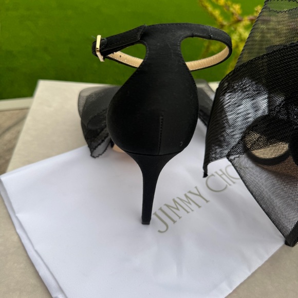 SOLD Jimmy Choo Aveline 100 Asymmetric Grosgrain Sandal Heel - Picture 9 of 15